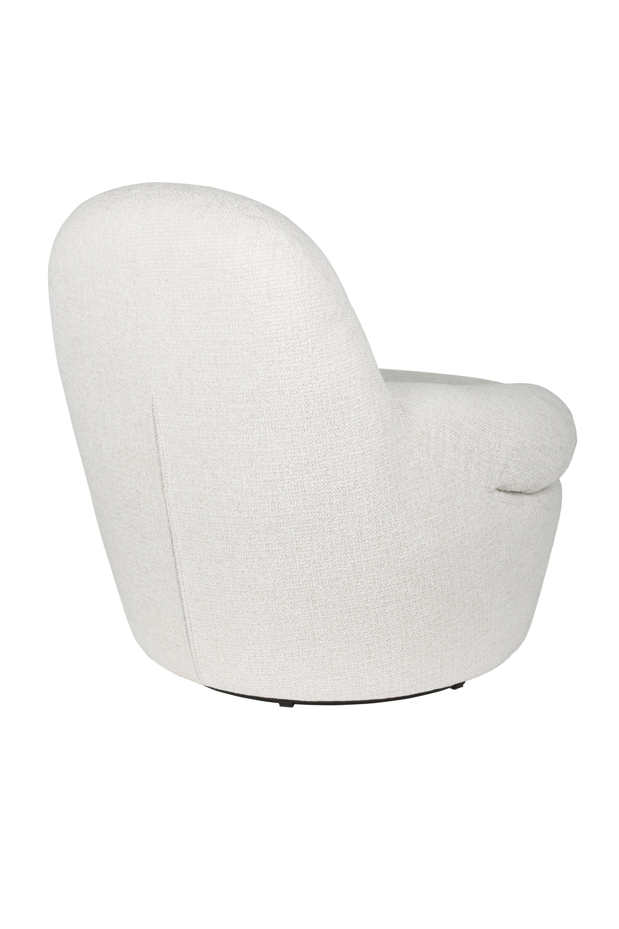 Velvoro White Boucle Swivel Lounge Chair